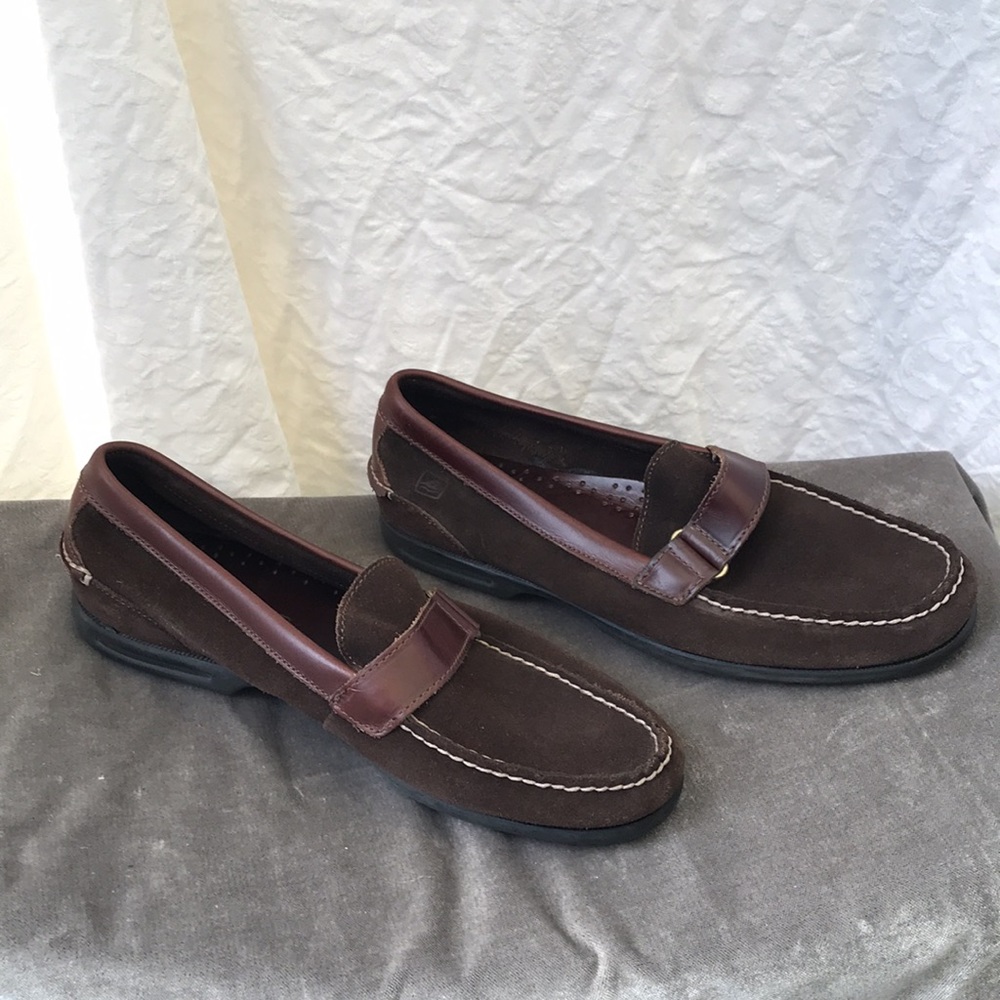 Sperry Top Siders Size 10 olive-y brown color - Picture 2 of 15